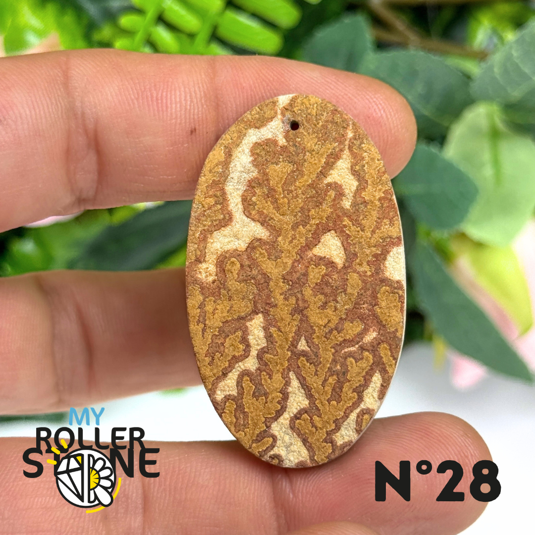 Pendentif Fossile Dendritique 5A Percé