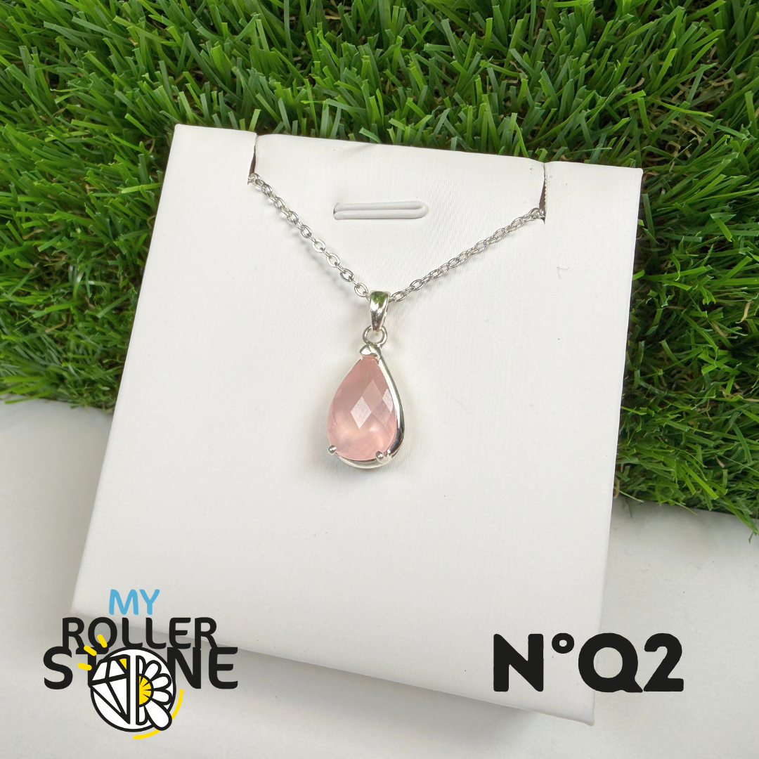 Pendentif Quartz rose Argent 925 #QR2