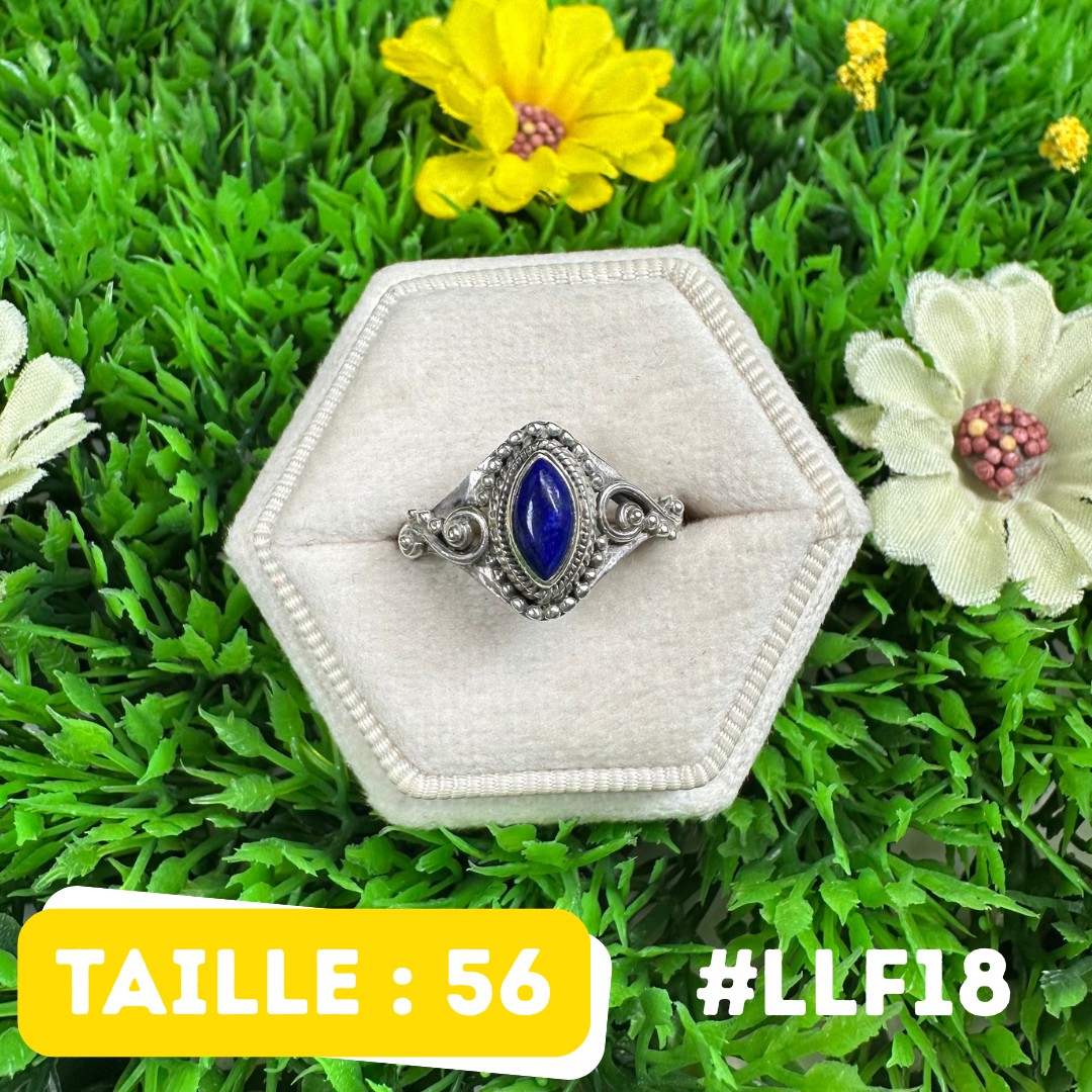 Bague Argent 925 Lapis Lazuli #LLF18