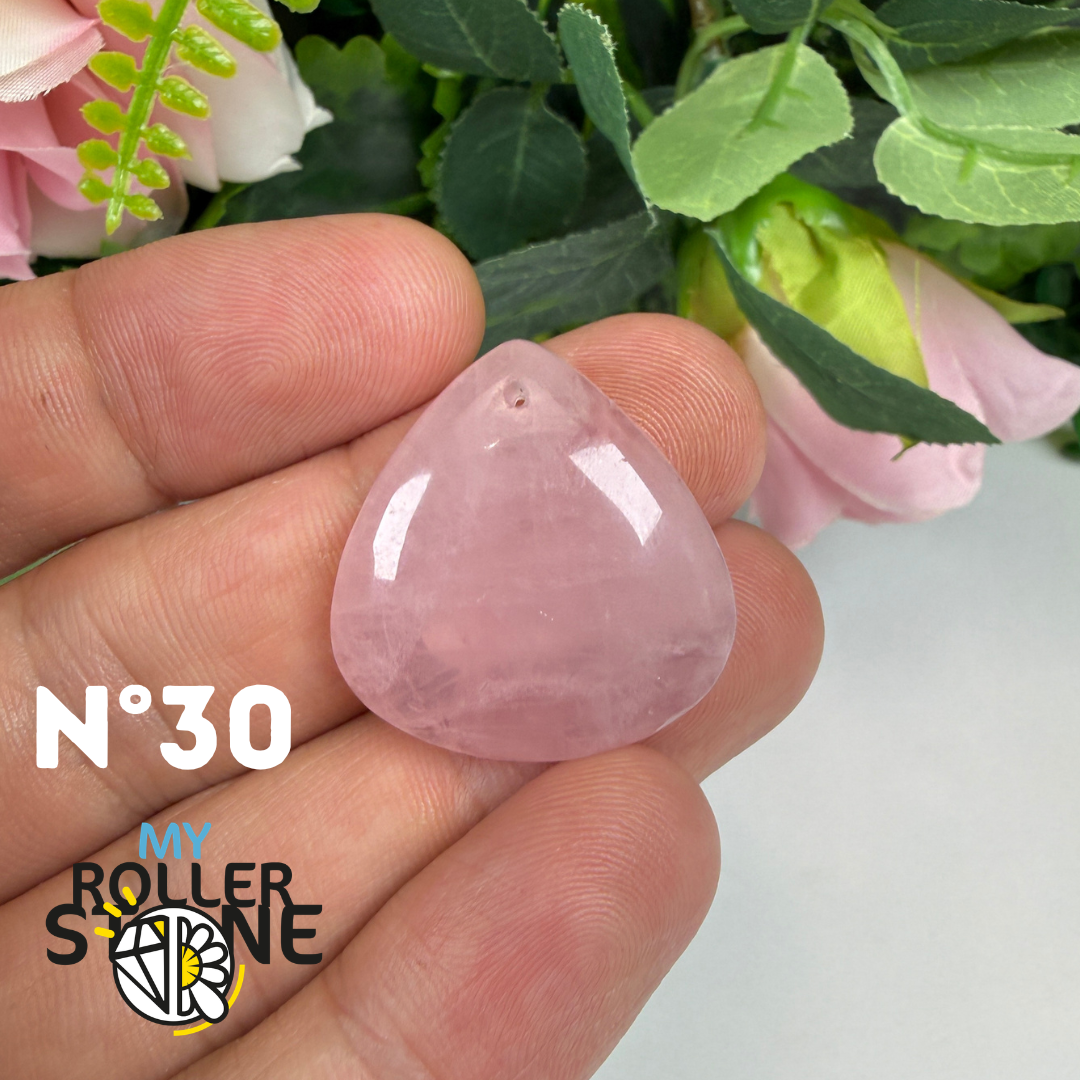 Pendentif percé Quartz rose 5A