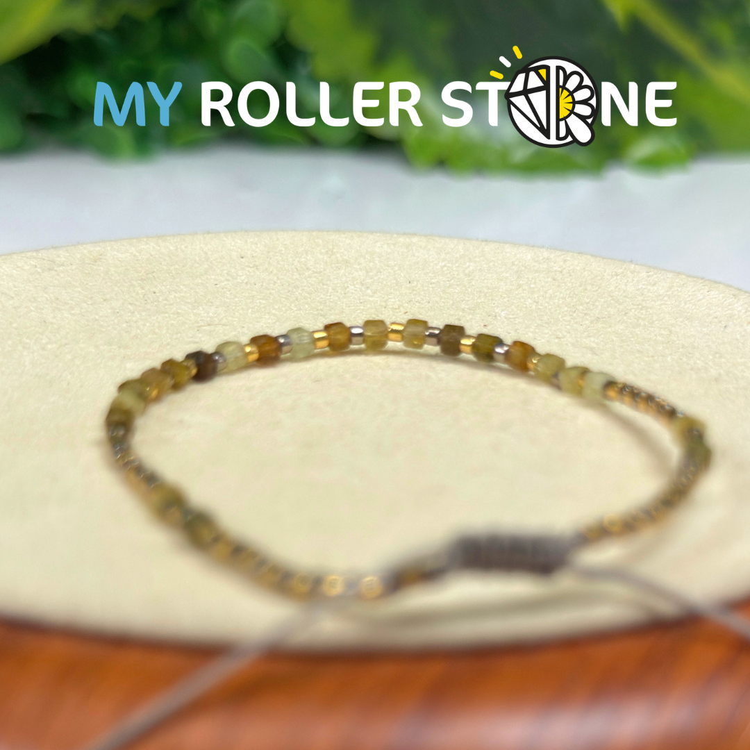 Bracelet Ajustable Grenat Vert