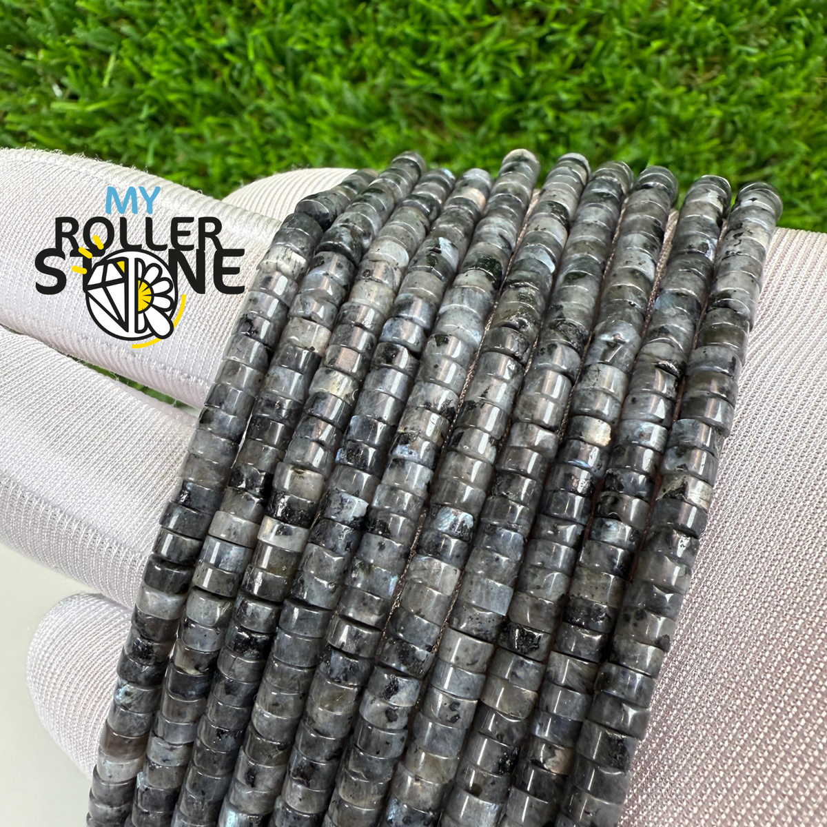 Perle heishi Larvikite