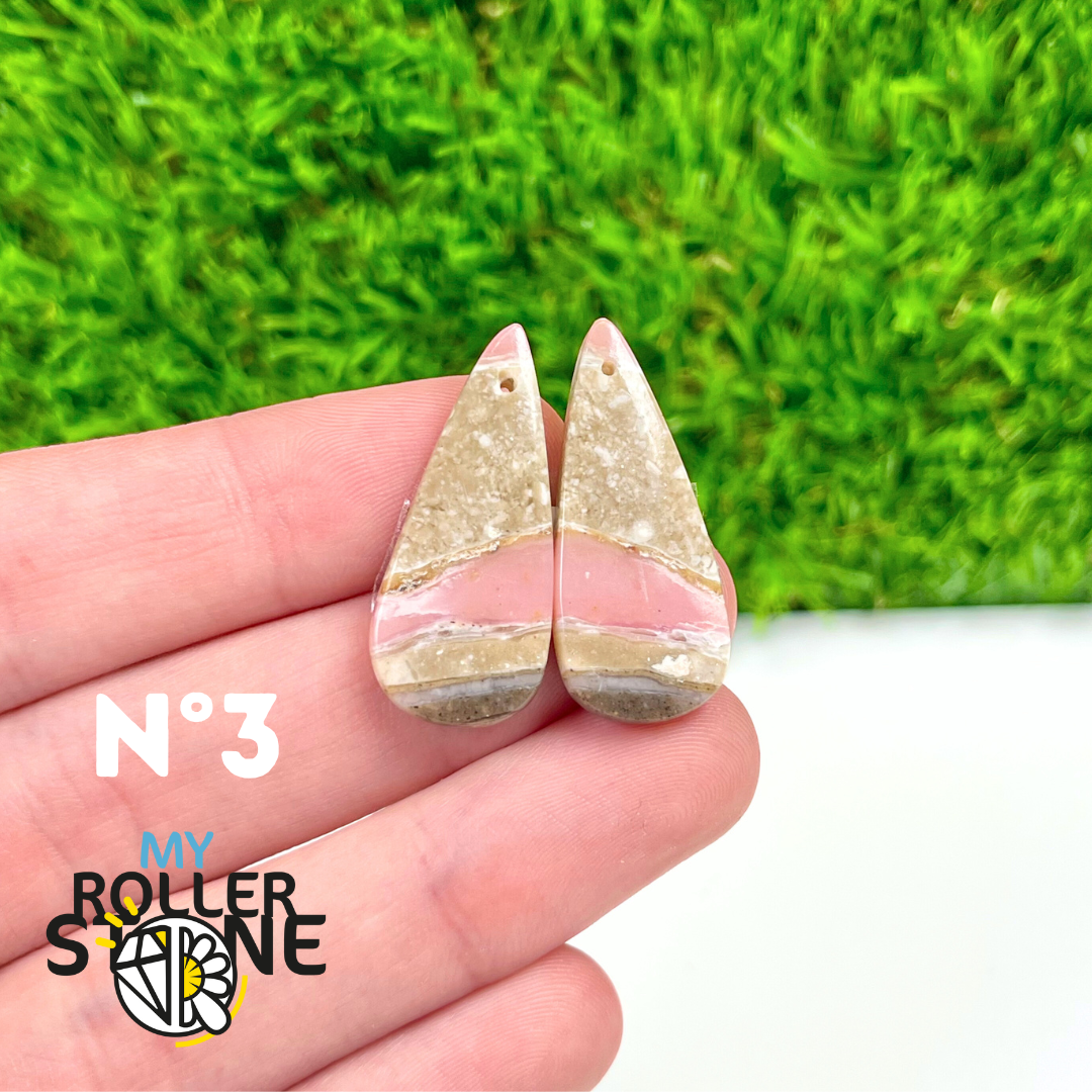 Pendentif Percé Opale Rose Duo