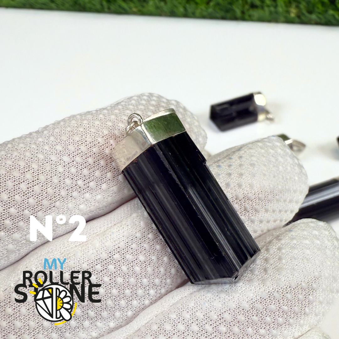 Pendentif Tourmaline Noire et Argent