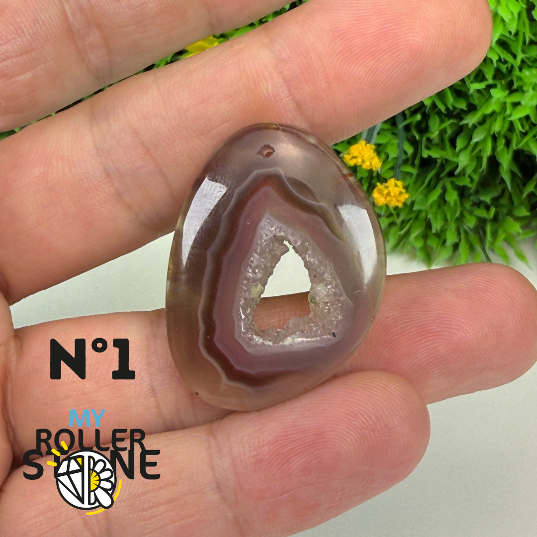 Pendentif percé Agate du Botswana 5A