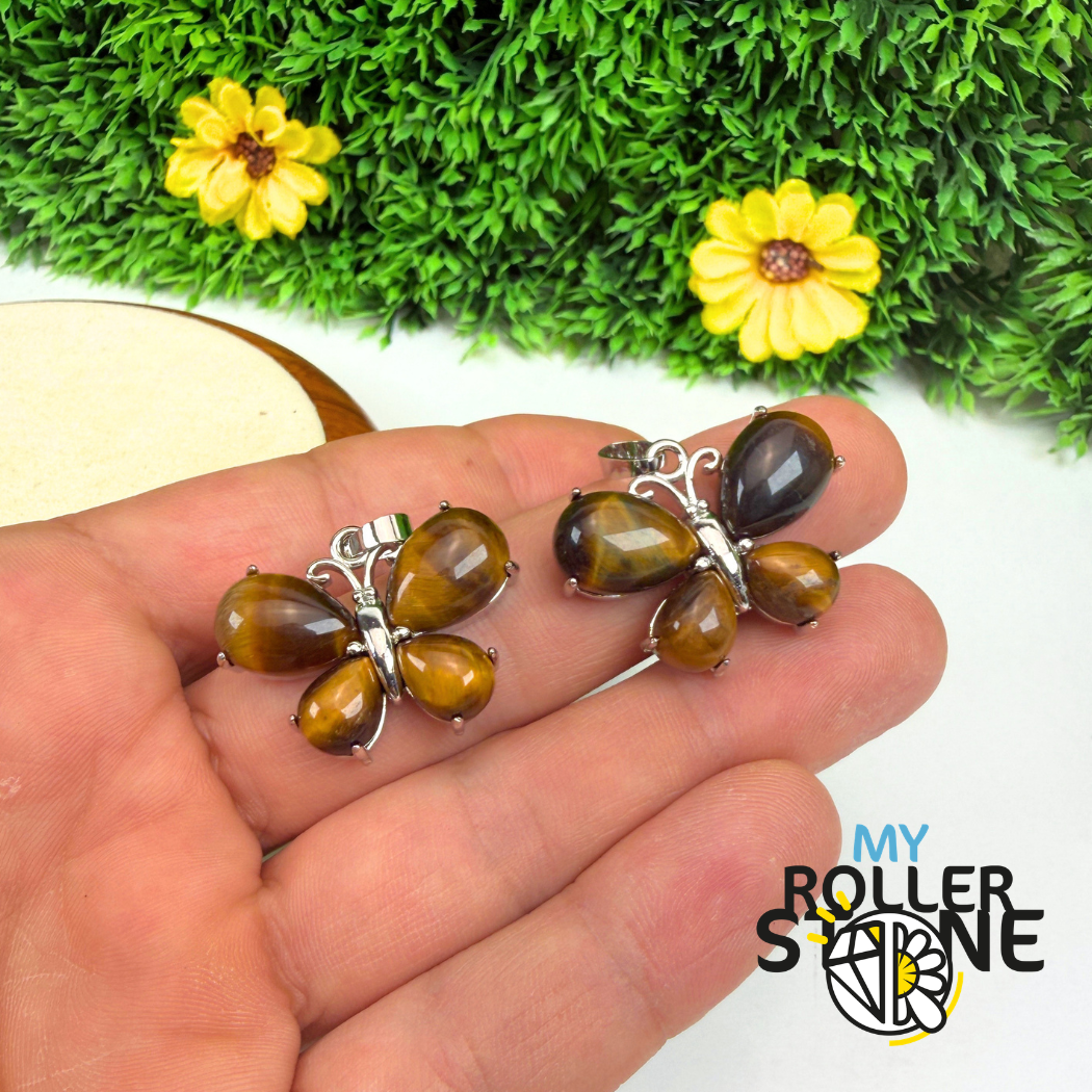 Pendentif papillon Oeil de tigre
