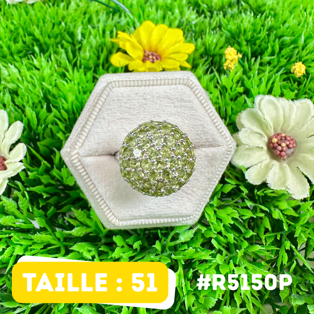 Bague Argent 925 Péridot facetté #R5150P