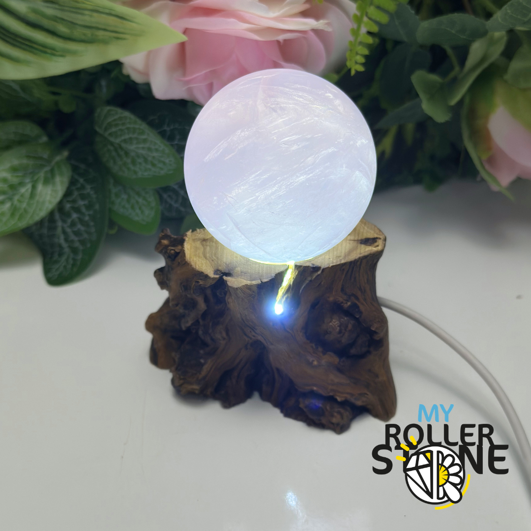 Support en bois LED pour sphère