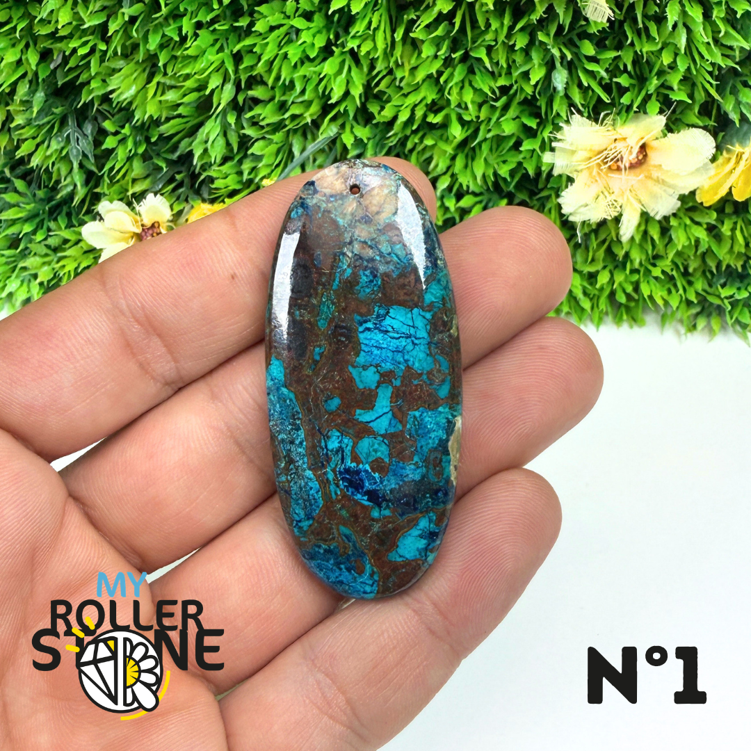 Pendentif Percé Shattuckite avec Cuprite