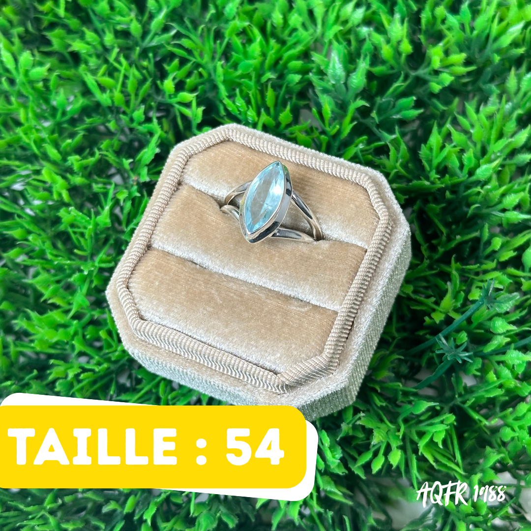 Bague Argent Aigue Marine #AQMR 1988