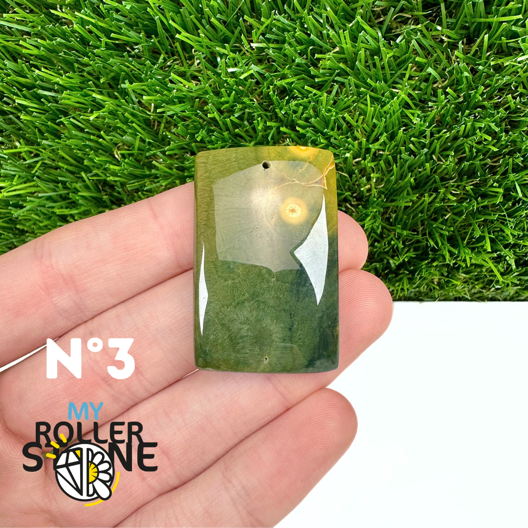 Pendentif Percé Jaspe Océan 5A