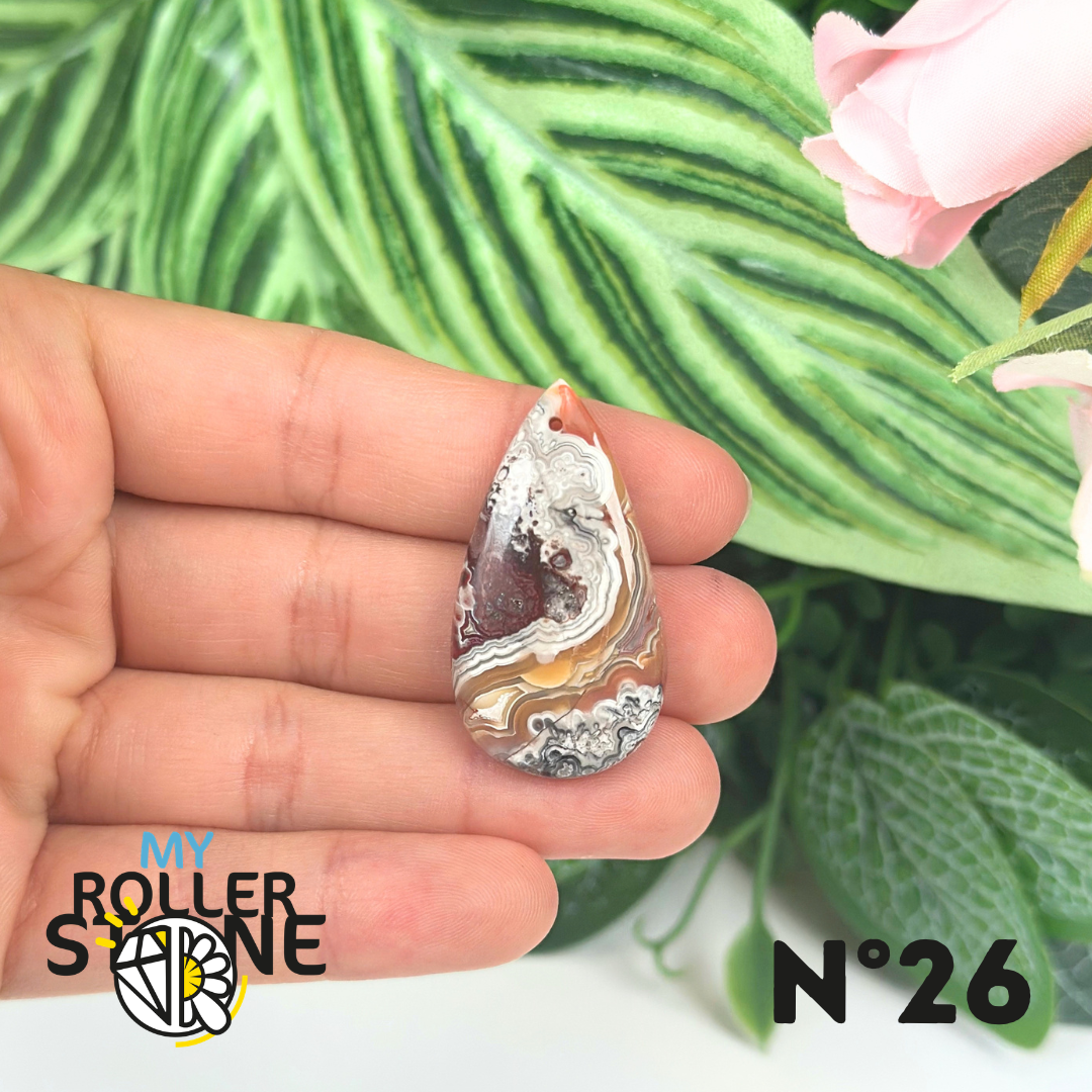 Pendentif Agate Mexicaine Percé 5A