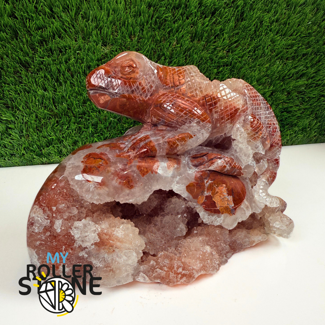 Sculpture en Agate en forme Lézard