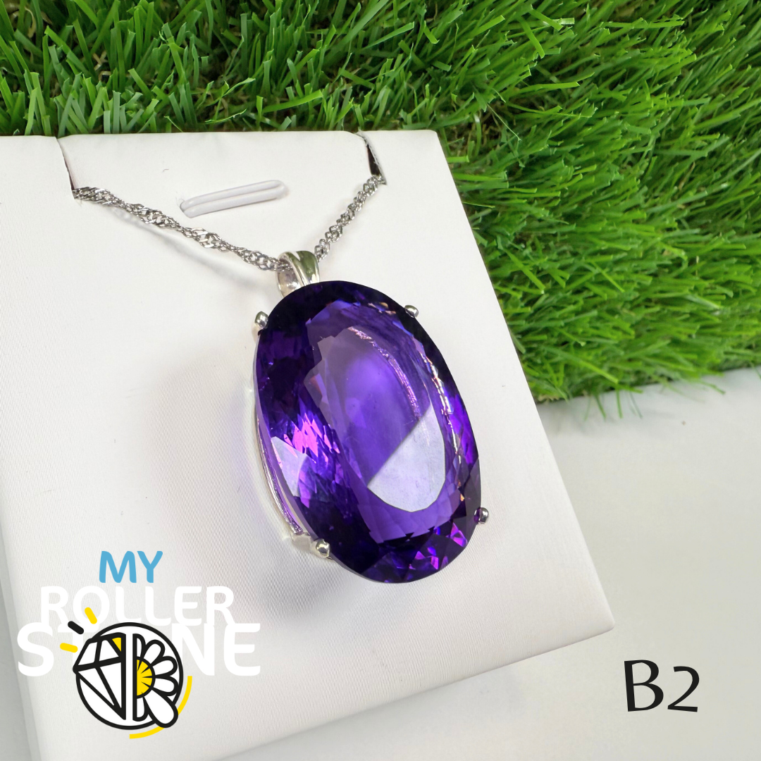 Pendentif Améthyste Facettée Du Brésil (BAIA) B2