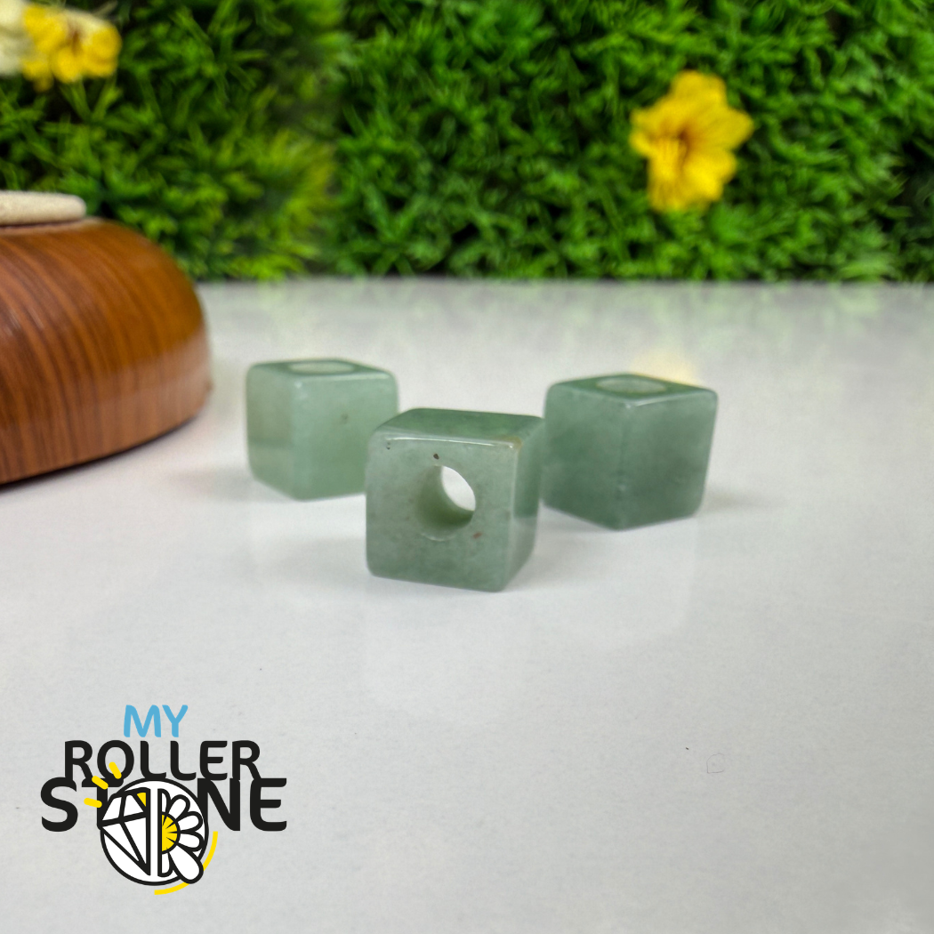 Perle Aventurine Carrée Grand trou
