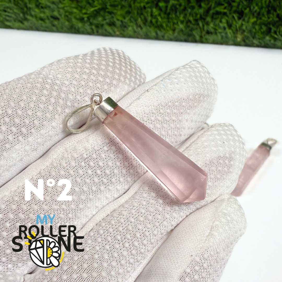 Pendentif Quartz rose et Argent