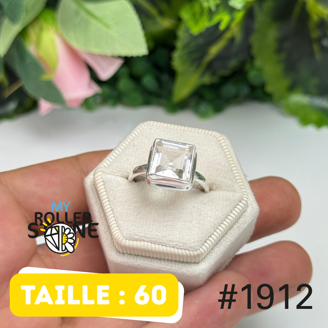Bague argent cristal de roche #1912