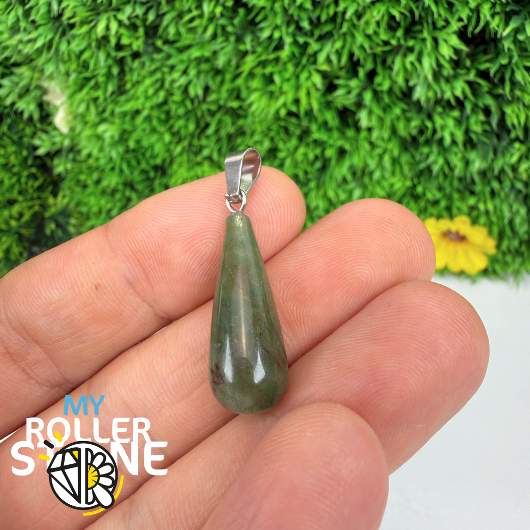 Pendentif pierre goutte (Aventurine, Oeil de tigre, Quartz rose...)
