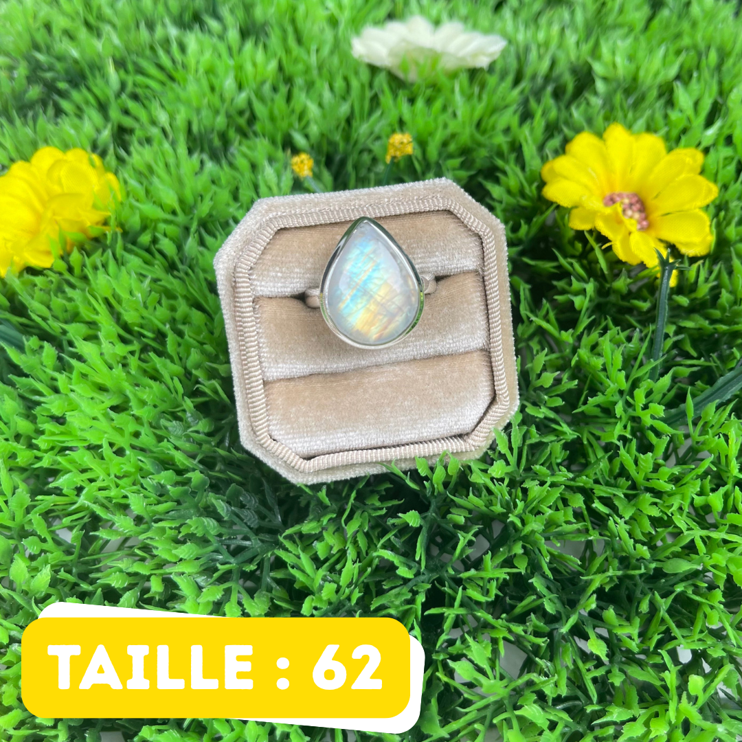 Bague Pierre de Lune Blue Fire #202