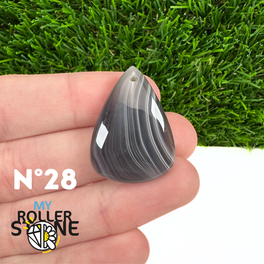 Pendentif Agate du Botswana 5A percé