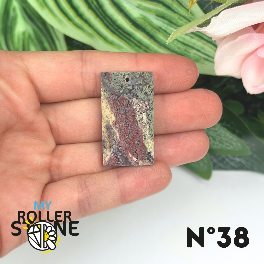 Pendentif Agate Mousse Indonésienne 5A Percé