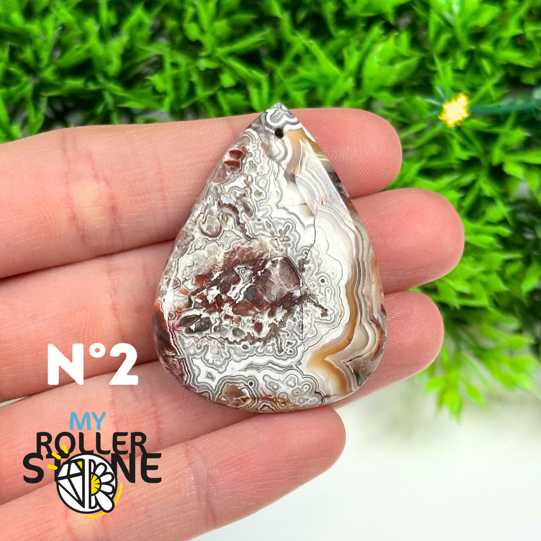 Pendentif Percé Agate Mexicaine 5A