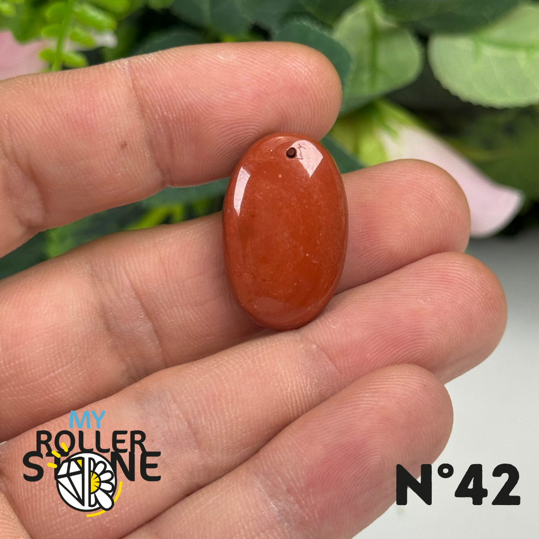 Pendentif Jaspe rouge 5A Percé