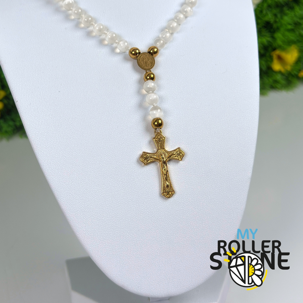 Pendentif Croix Jésus Doré Acier