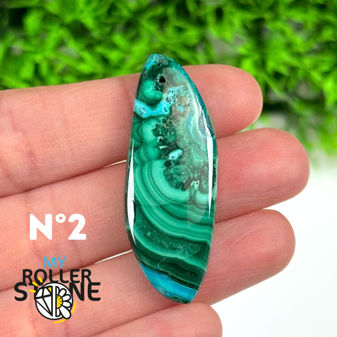 Pendentif Percé Malachite Chrysocolle 5A