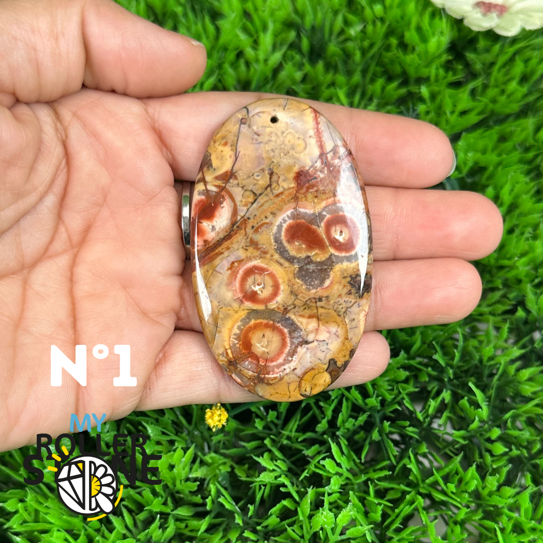 Pendentif Percé en Jaspe Œil d’Oiseau 5A