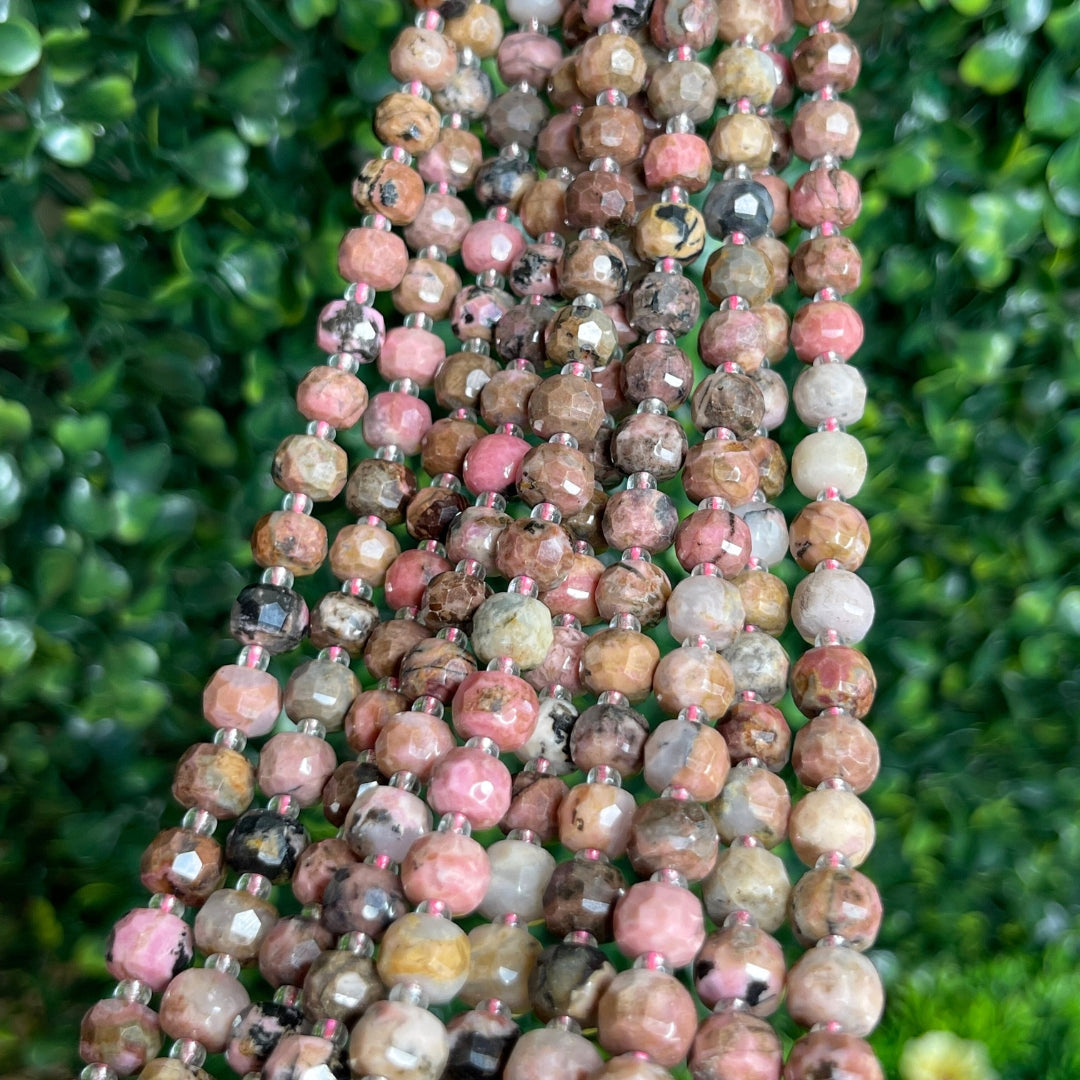 Perles Rondelles Rhodonite Australienne Facettées