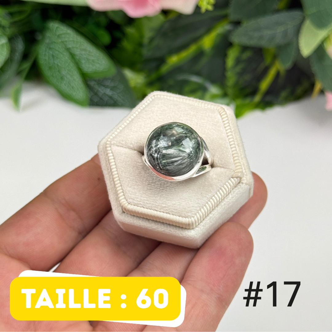 Bague argent 925 séraphinite #PR17
