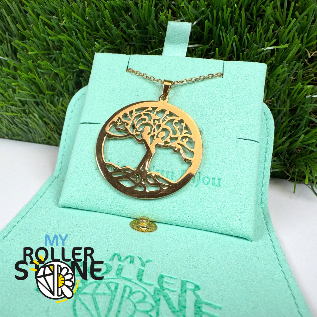 Pendentif Rond Arbre de Vie Couple acier inoxydable