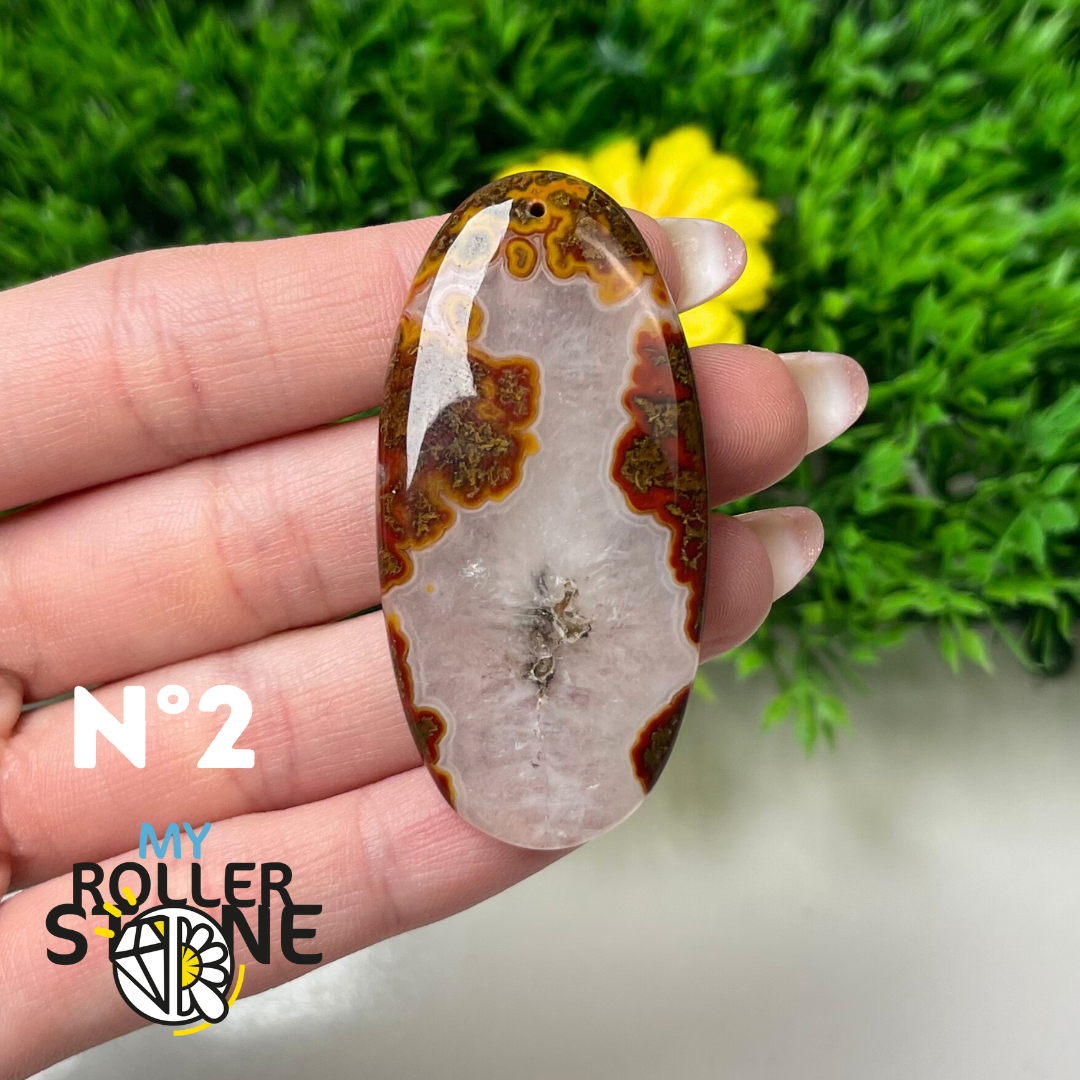 Pendentif Agate Marocaine 5A percé