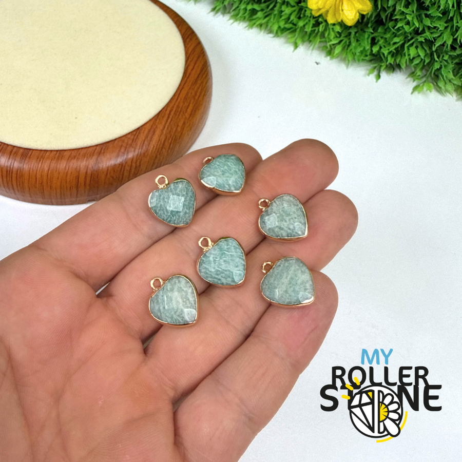 Pendentif Coeur Amazonite Serti