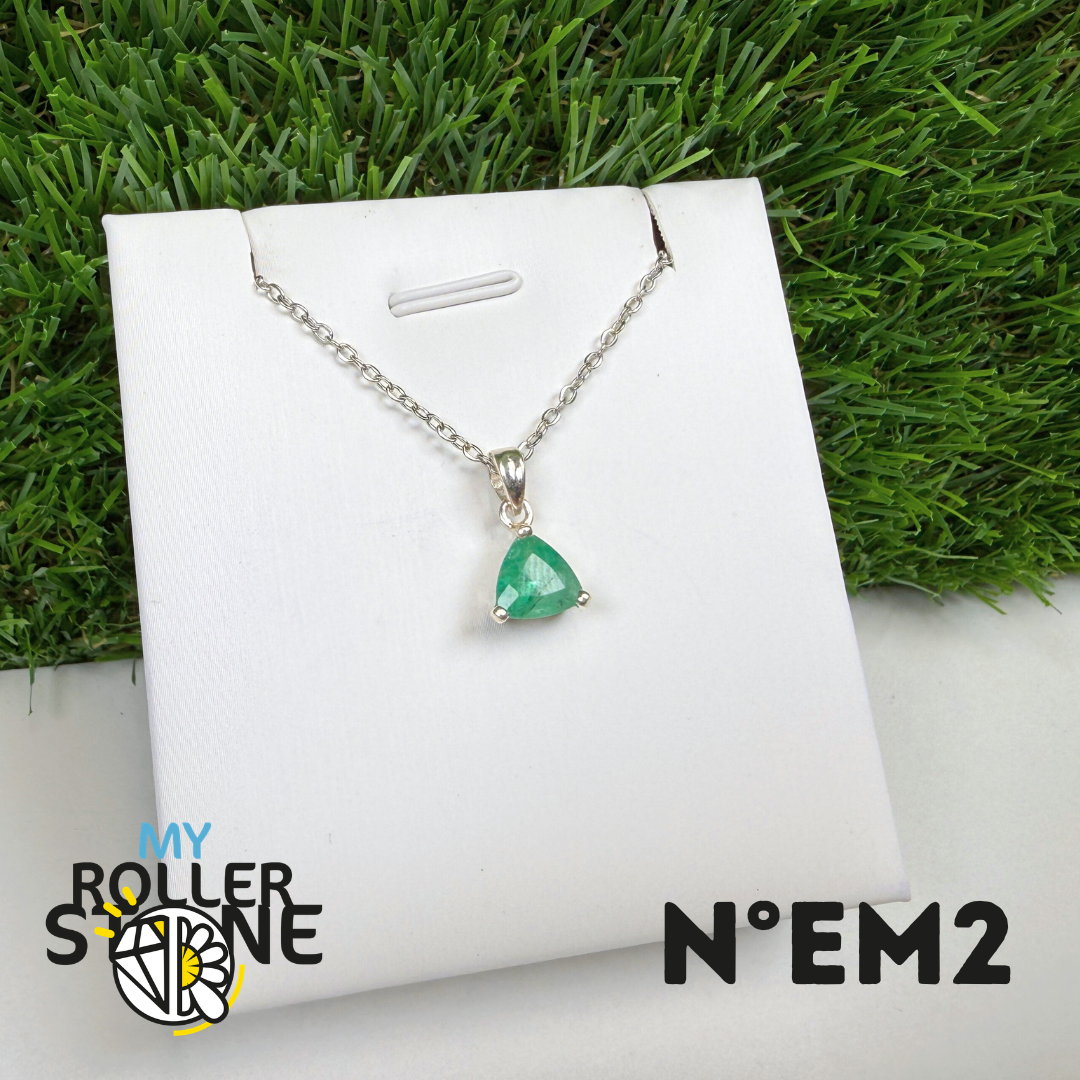 Pendentif Émeraude du Brésil Argent 925 #EM2