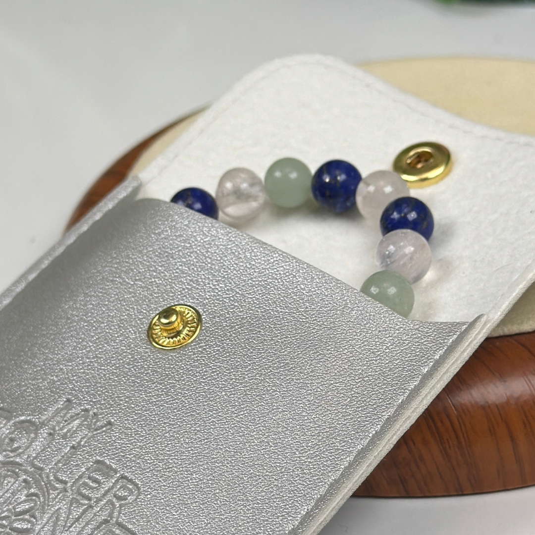Bracelet Signe Lunaire Balance – Quartz rose, Lapis-lazuli & Aventurine verte