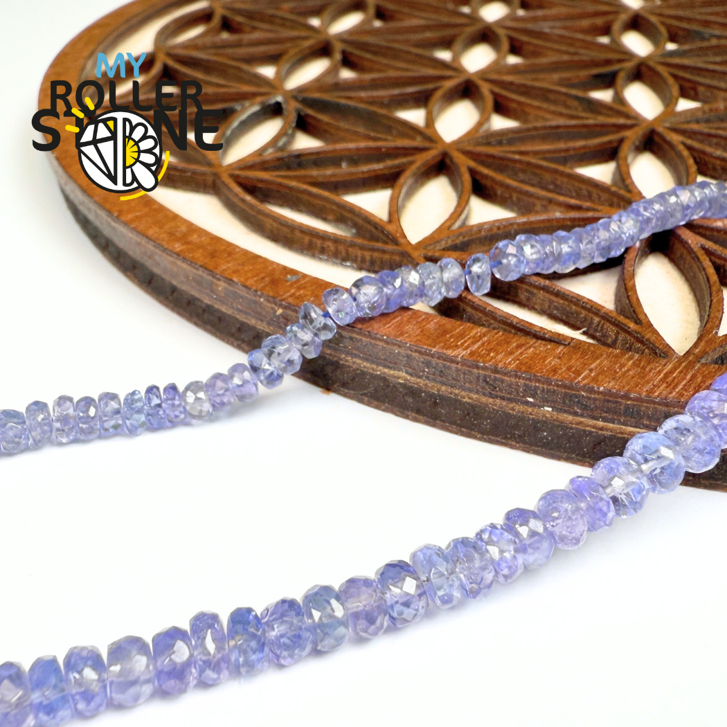 Perle Rondelle Facettée Tanzanite Haute qualité