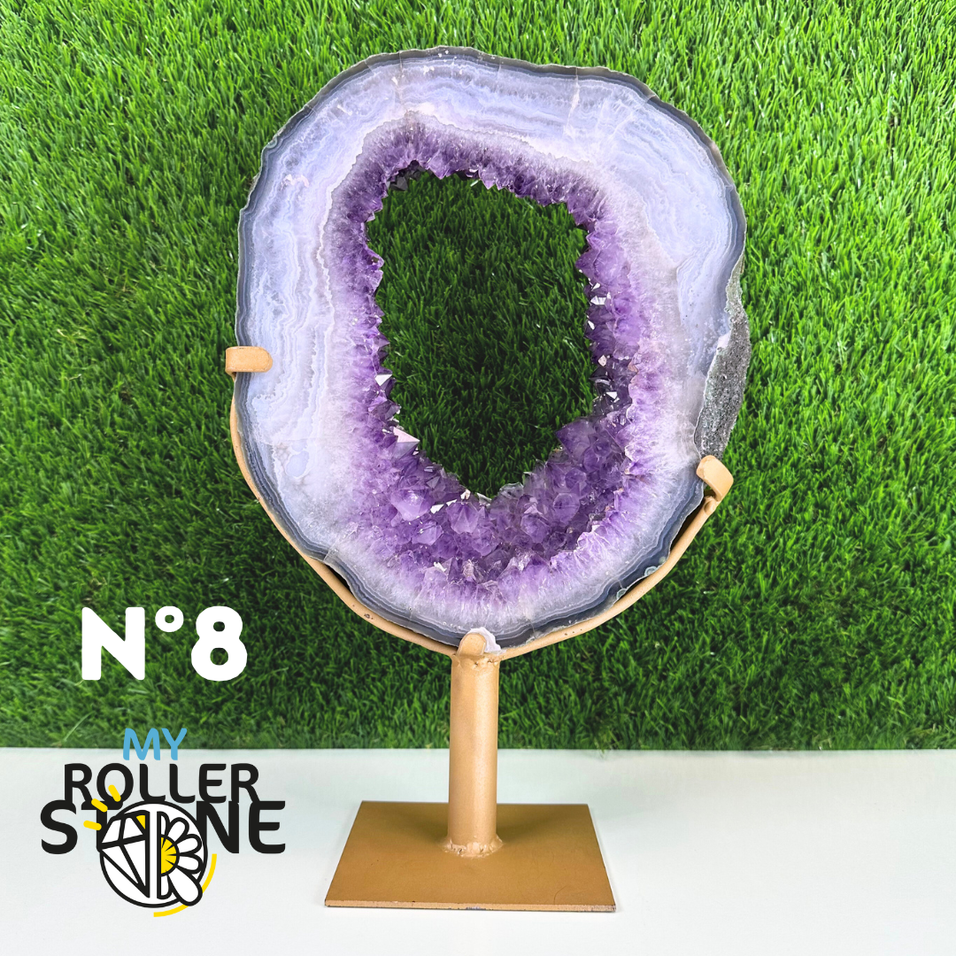 Tranche d'Améthyste sur support métal #8