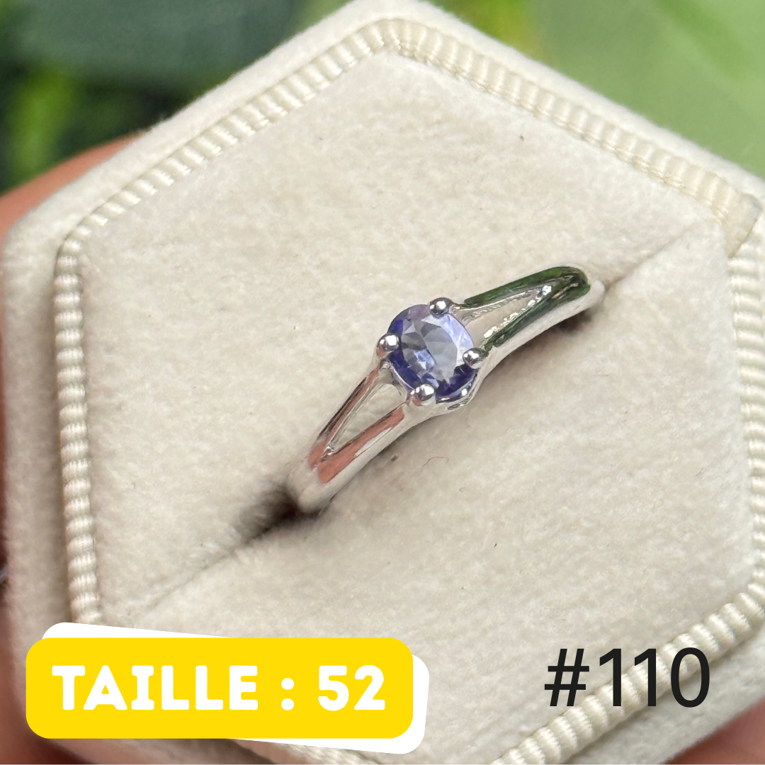 Bague argent 925 tanzanite facettée #R110