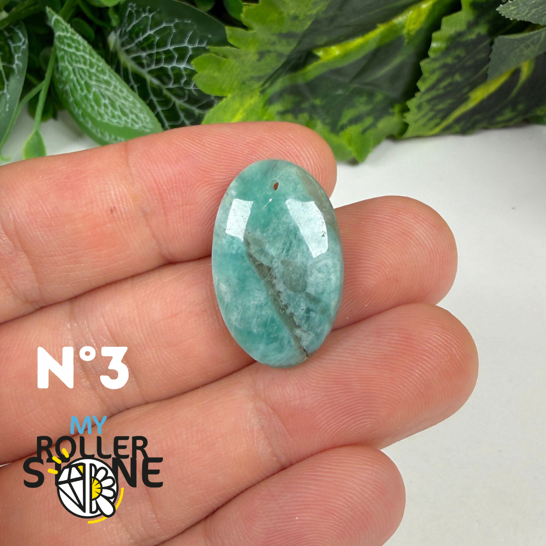 Pendentif Percé Amazonite et Quartz Fumé (Rare)