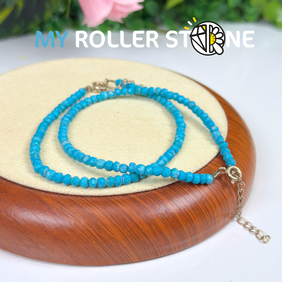 Bracelet Facetté en Turquoise Kingman avec fermoir
