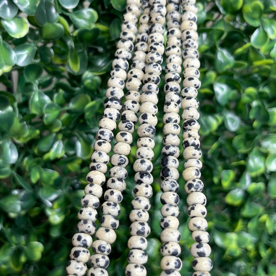 Perles Rondelles Jaspe Dalmatien