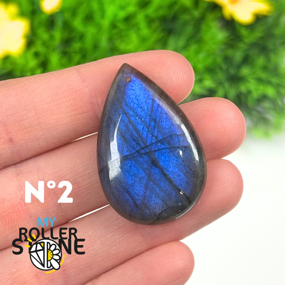 Pendentif Labradorite blue fire percé 5A