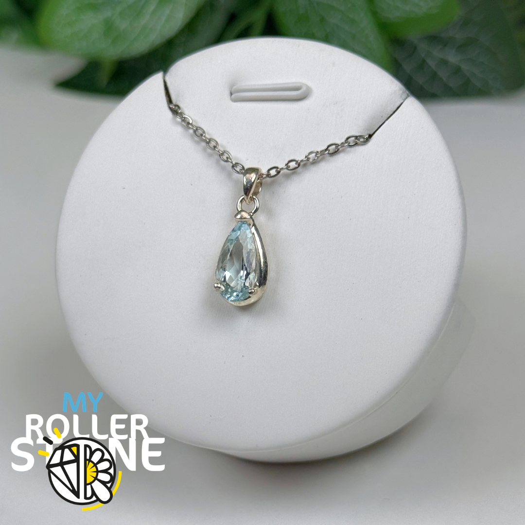 Pendentif Aigue-Marine du Brésil et Argent 925 #2