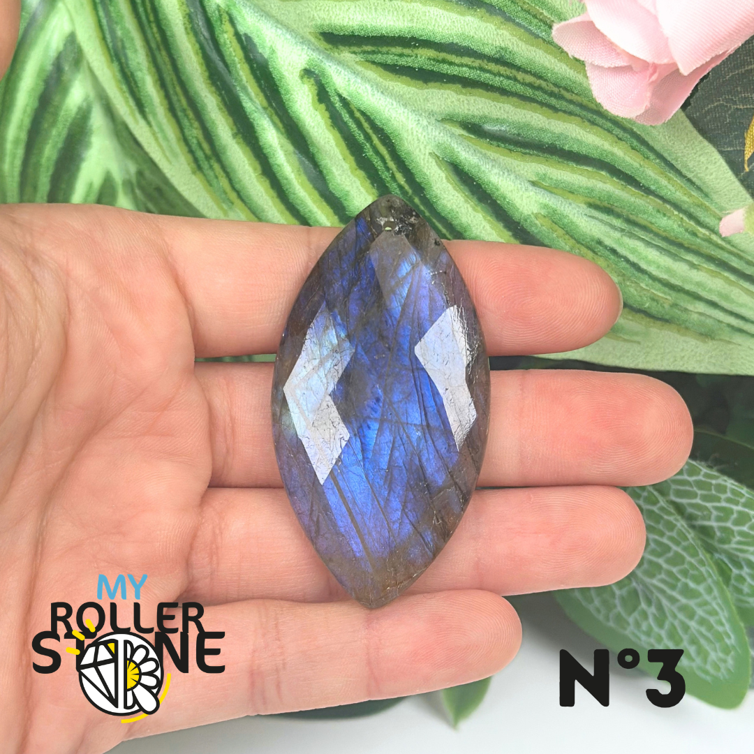 Pendentifs Labradorite Blue Fire Facettée 5A