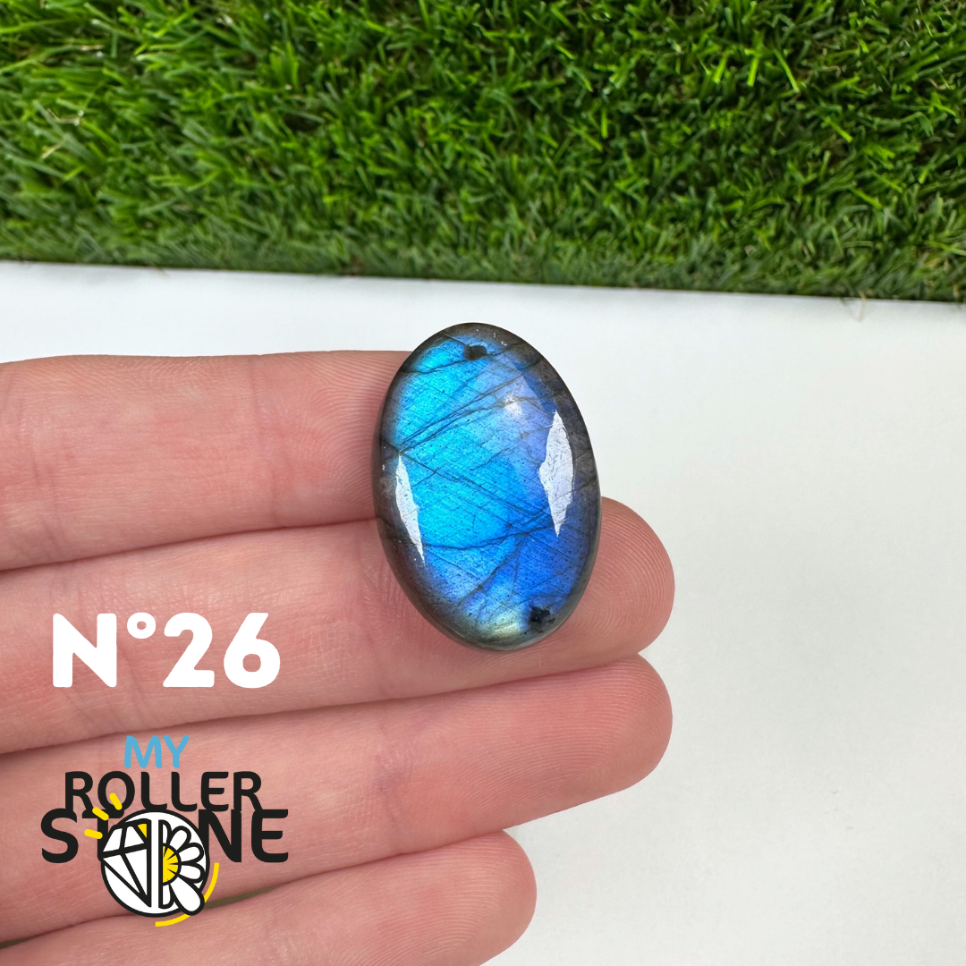 Pendentif Labradorite blue fire percé 7A