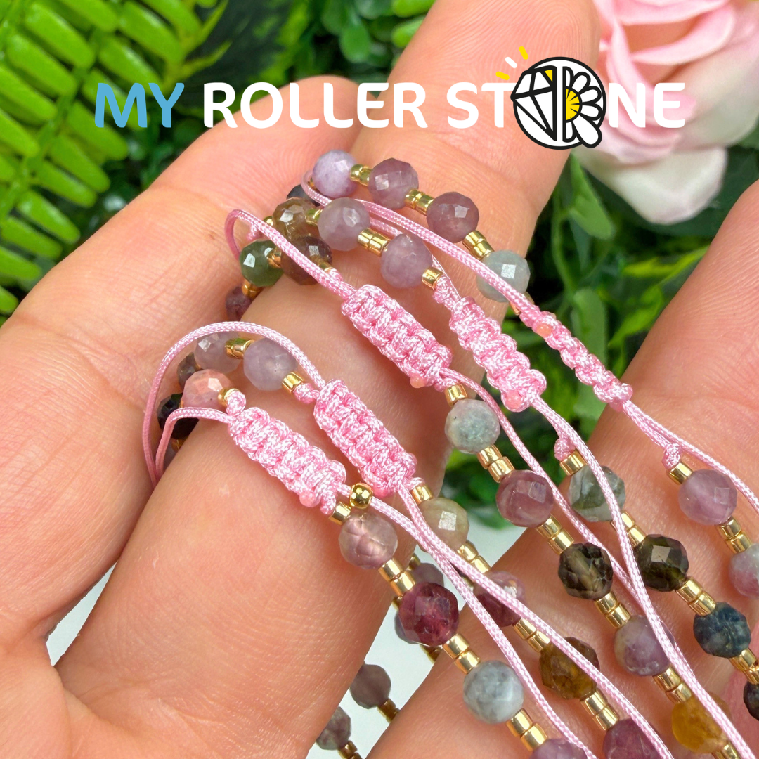Bracelet Ajustable Tourmaline et Perles Miyuki