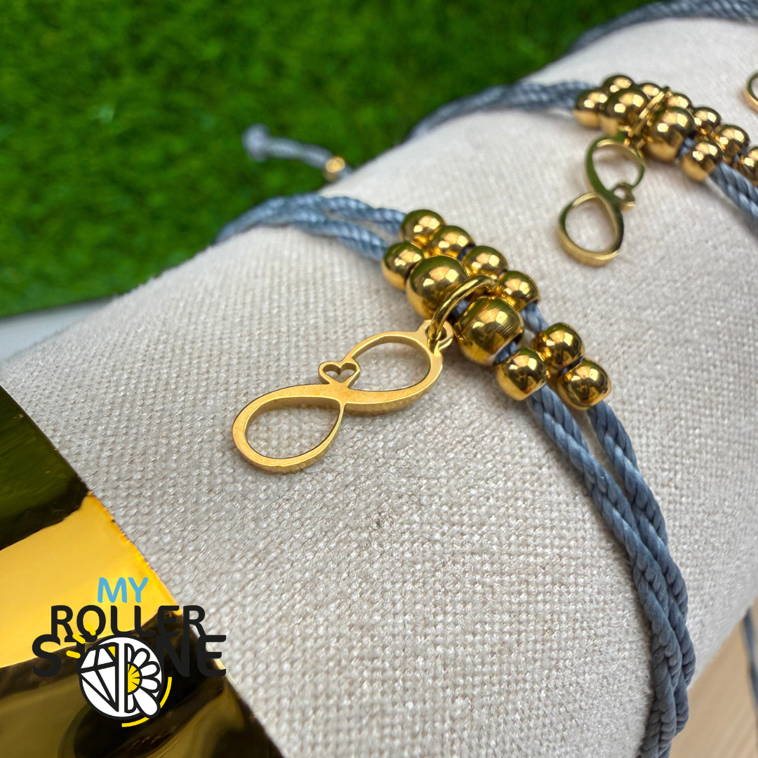 Bracelet Infini réglable Cordon ciré Acier inoxydable