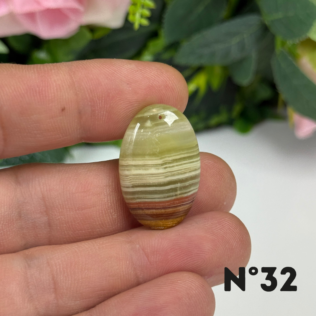 Pendentif Calcite Verte 5A Percé